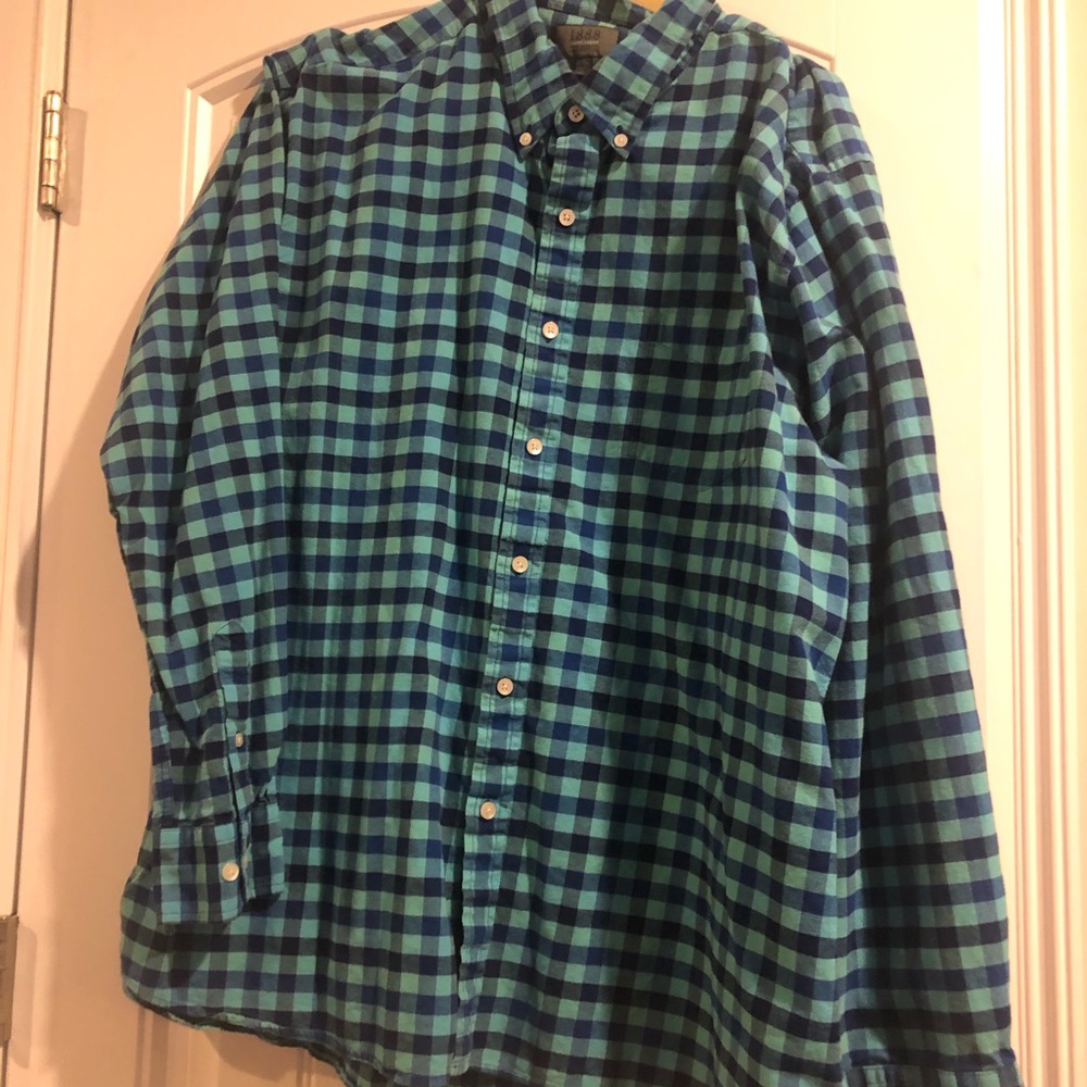 Check pattern causal button up shirt